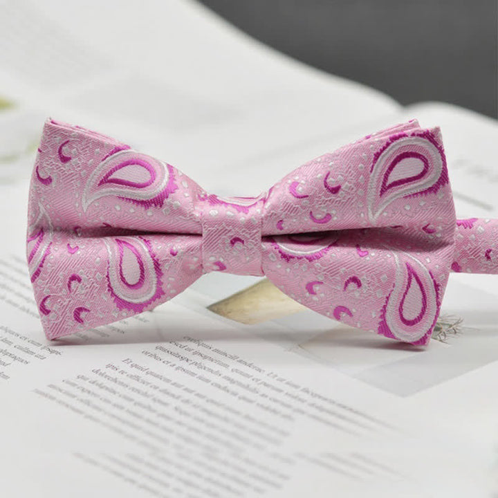 Pajarita elegante con estampado artístico vintage de cachemira para hombre