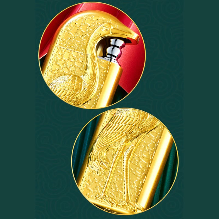 Encendedor de butano recargable Grus Japonensis con doble llama en relieve