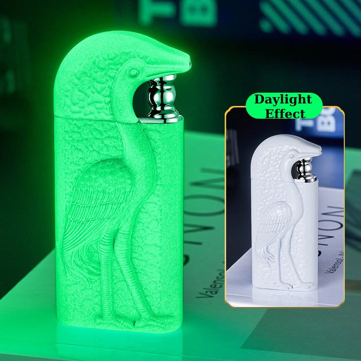 Encendedor de butano recargable Grus Japonensis con doble llama en relieve