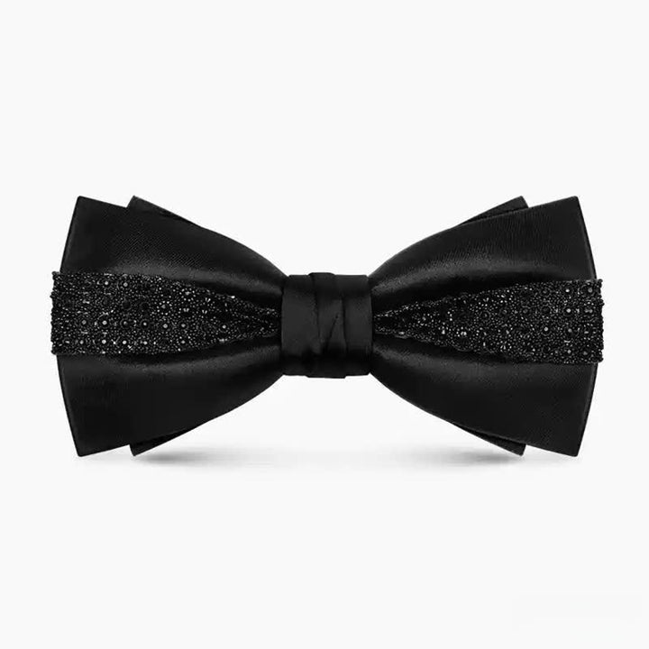 Pajarita de lujo con cadena metálica y brillantes diamantes de imitación para hombre