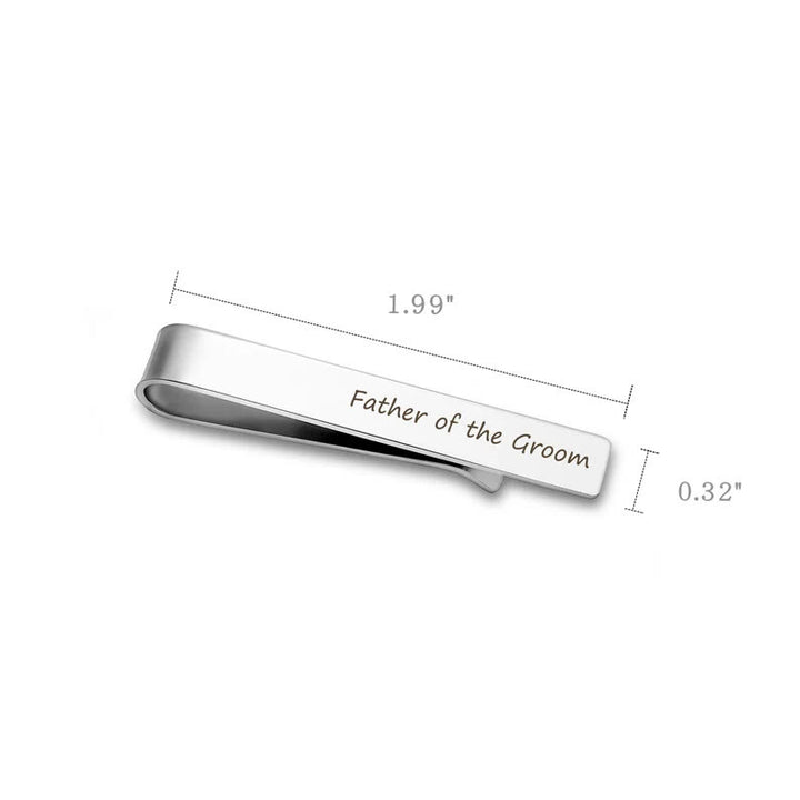 Barra de corbata personalizada con texto para boda