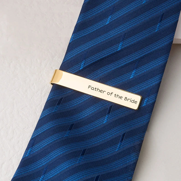 Barra de corbata personalizada con texto para boda