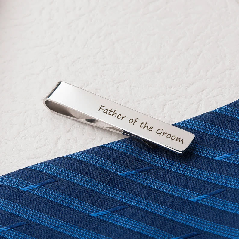 Barra de corbata personalizada con texto para boda