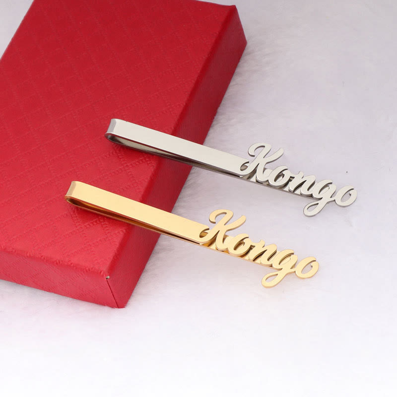 Barra de corbata personalizada con tu nombre para traje de boda