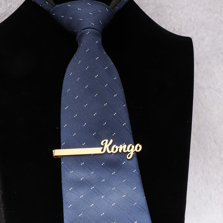 Barra de corbata personalizada con tu nombre para traje de boda
