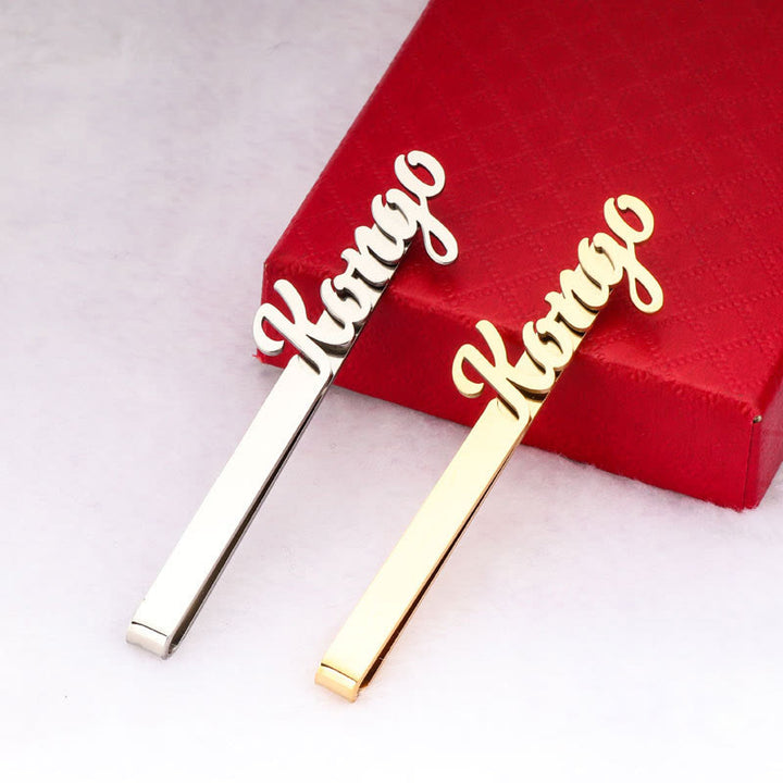 Barra de corbata personalizada con tu nombre para traje de boda