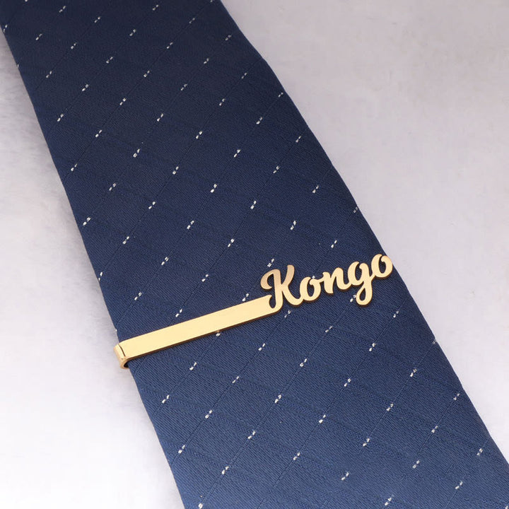 Barra de corbata personalizada con tu nombre para traje de boda