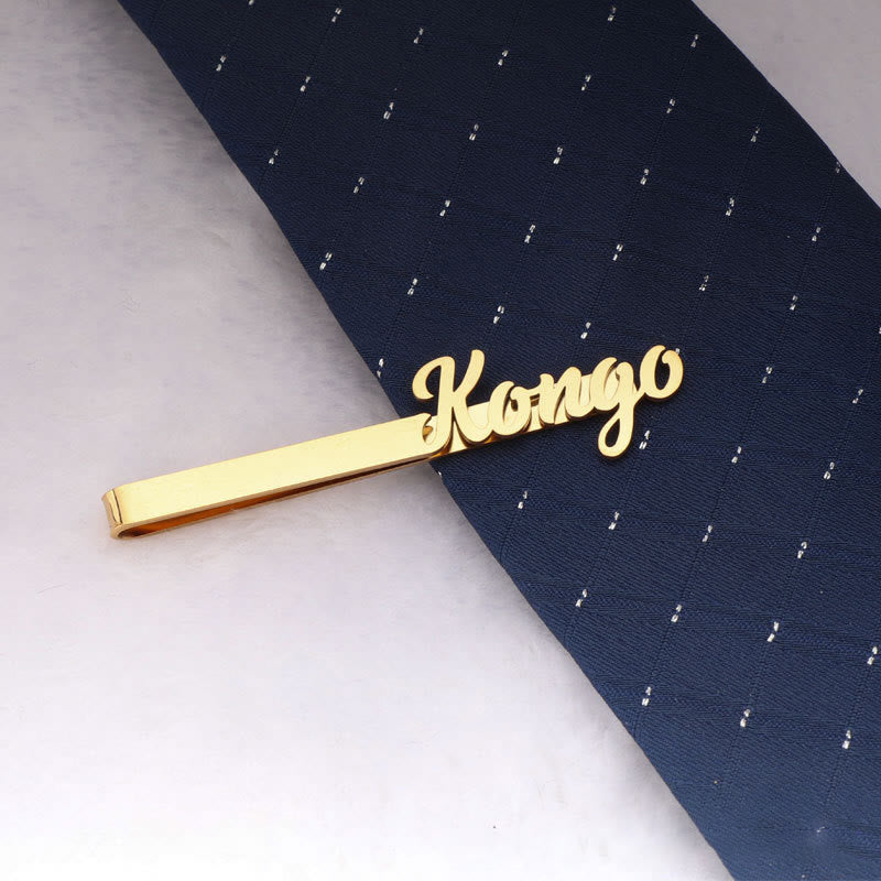 Barra de corbata personalizada con tu nombre para traje de boda
