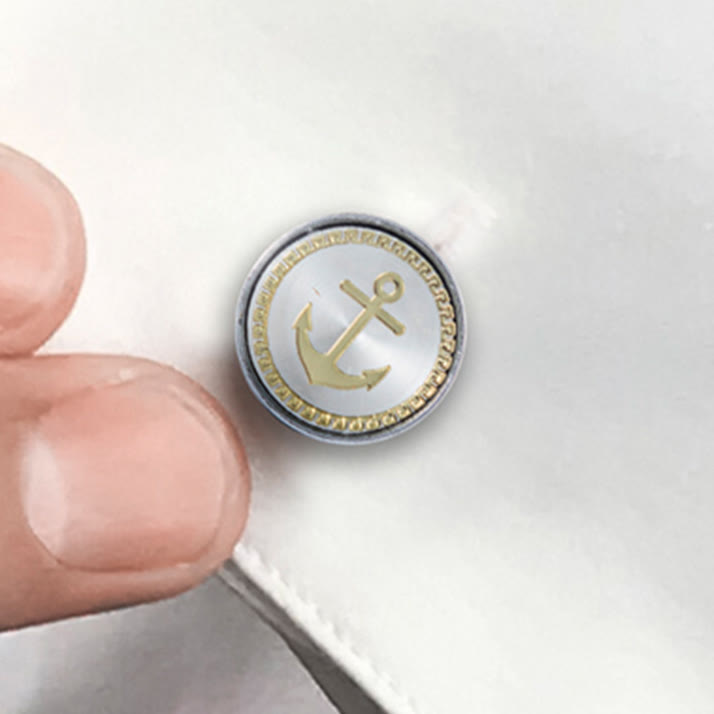 Juego de gemelos con barra de corbata de ancla para traje de boda - image 1