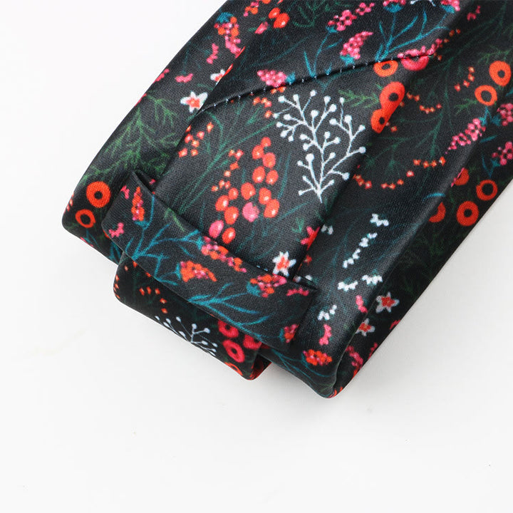 Corbata para hombre con estampado floral de bayas del bosque