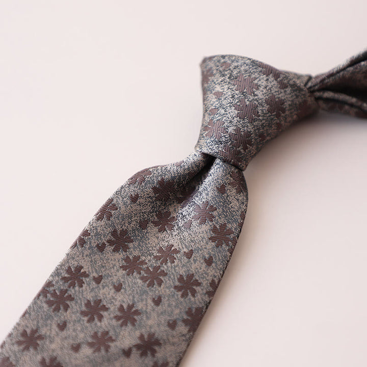 Corbata con estampado floral mini de flores de chocolate para hombre