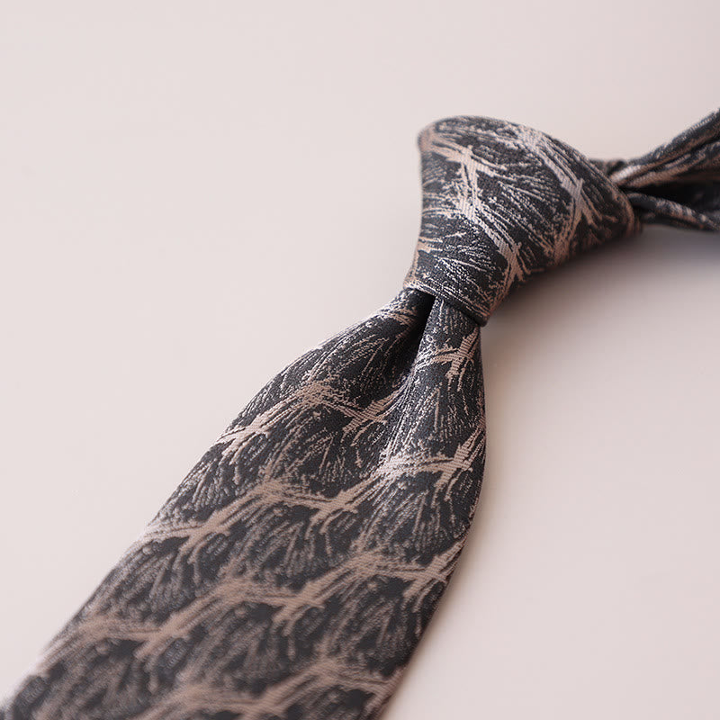 Corbata para hombre con estampado floral de ramas de bosque