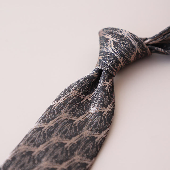 Corbata para hombre con estampado floral de ramas de bosque