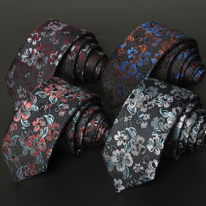 Corbata para hombre con estampado de flores tiernas