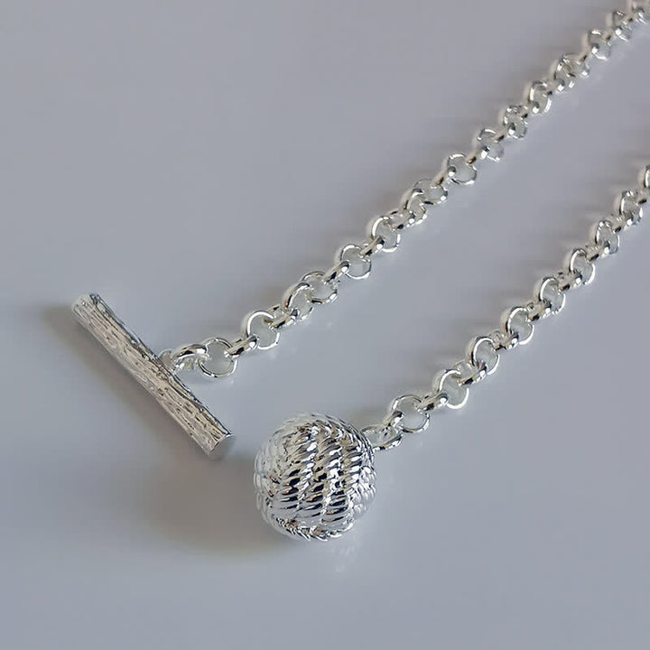 Broche de cadena de solapa con nudo marinero para hombre con cadena colgante