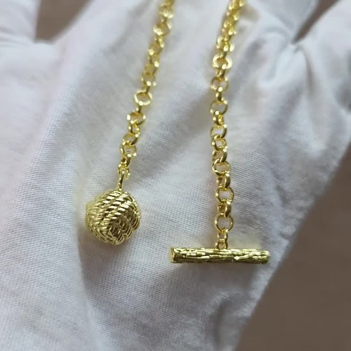 Broche de cadena de solapa con nudo marinero para hombre con cadena colgante
