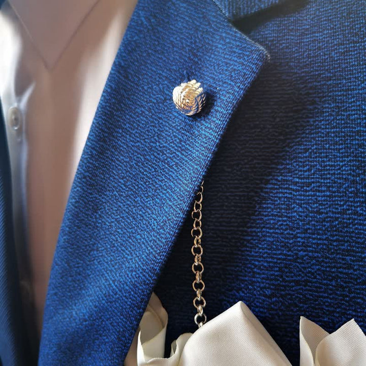 Broche de cadena de solapa con nudo marinero para hombre con cadena colgante