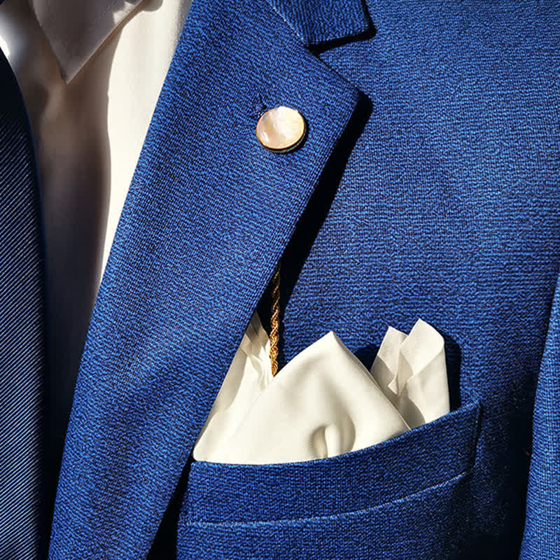 Broche de traje con cadena de solapa de concha natural para hombre con cadena colgante