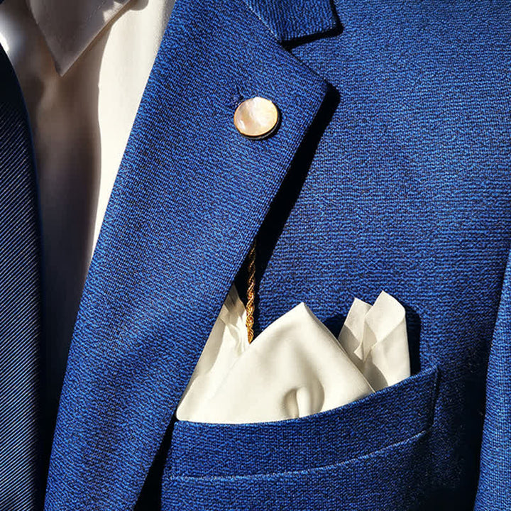 Broche de traje con cadena de solapa de concha natural para hombre con cadena colgante