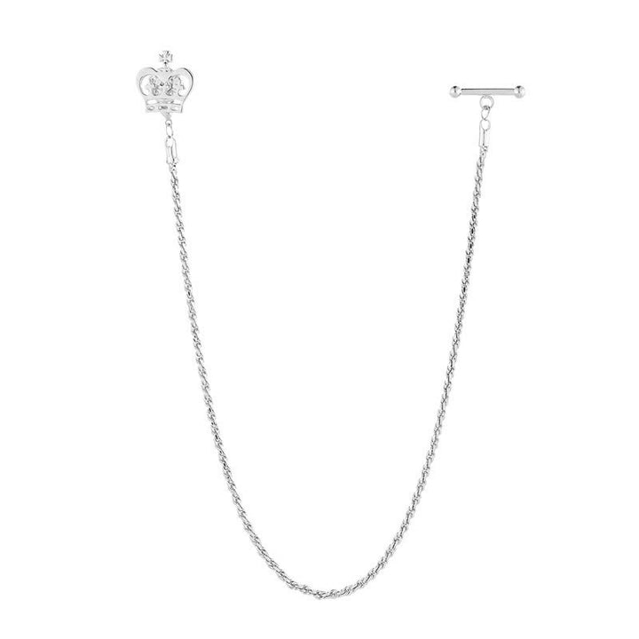 Broche de cadena para solapa con tachuelas para camisa de hombre con cadena colgante