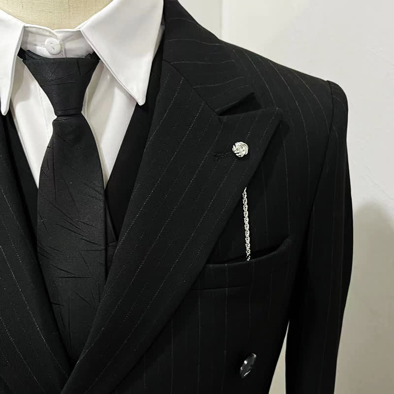 Broche de cadena para solapa con tachuelas para camisa de hombre con cadena colgante