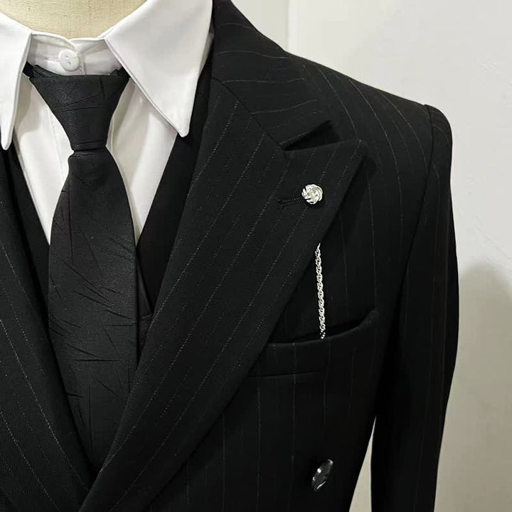 Broche de cadena para solapa con tachuelas para camisa de hombre con cadena colgante