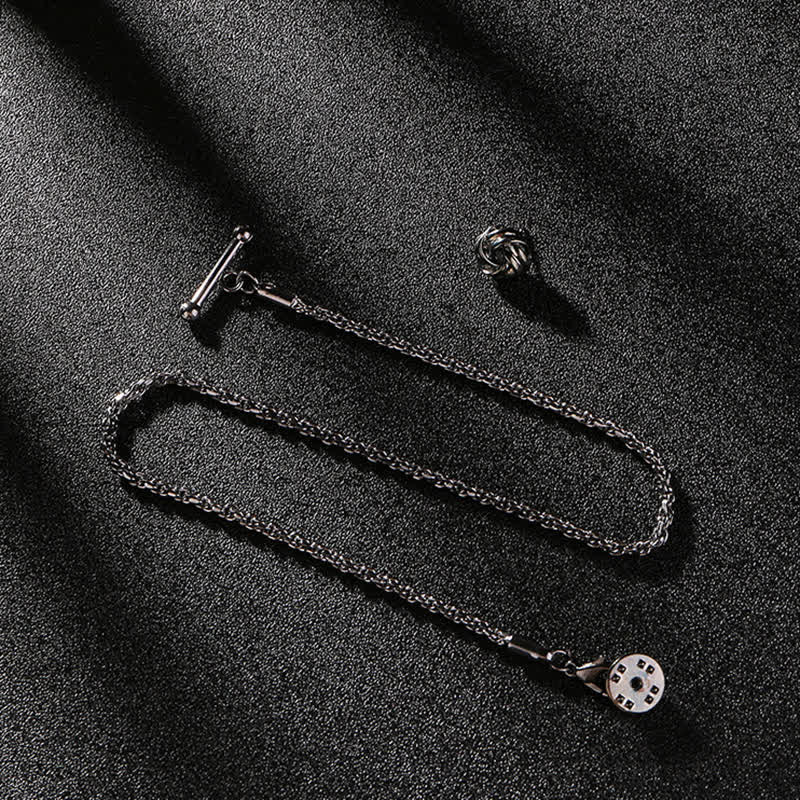 Broche de cadena para solapa con tachuelas para camisa de hombre con cadena colgante