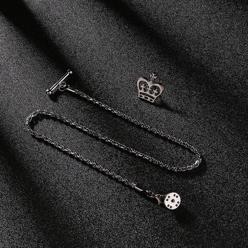 Broche de cadena para solapa con tachuelas para camisa de hombre con cadena colgante