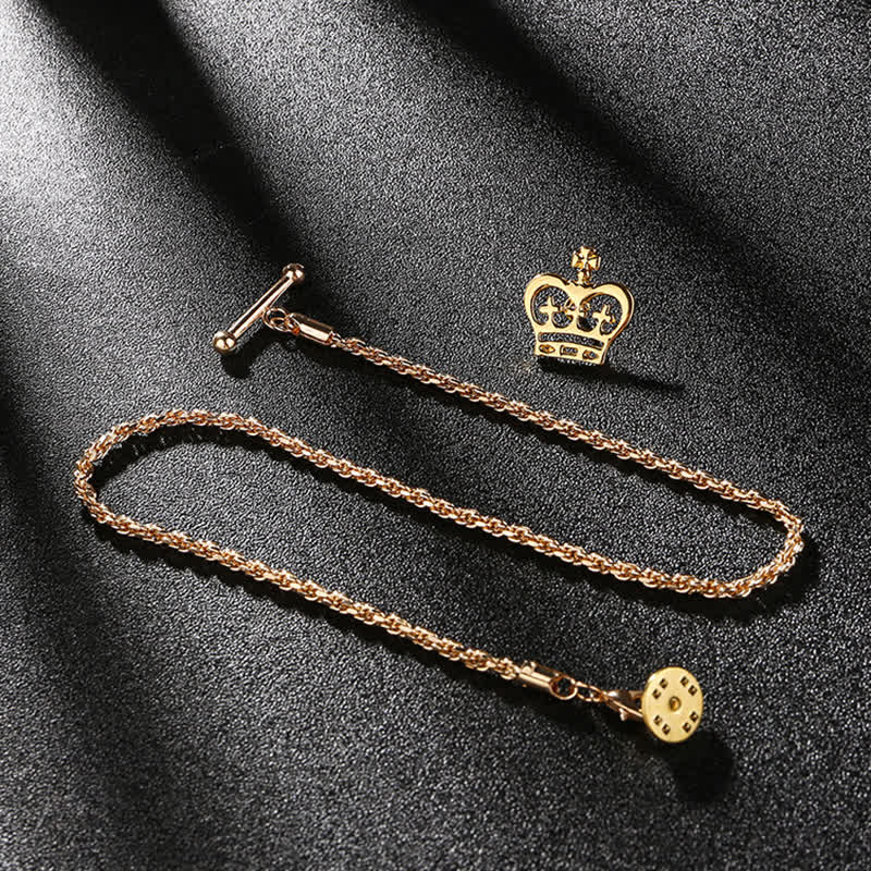 Broche de cadena para solapa con tachuelas para camisa de hombre con cadena colgante