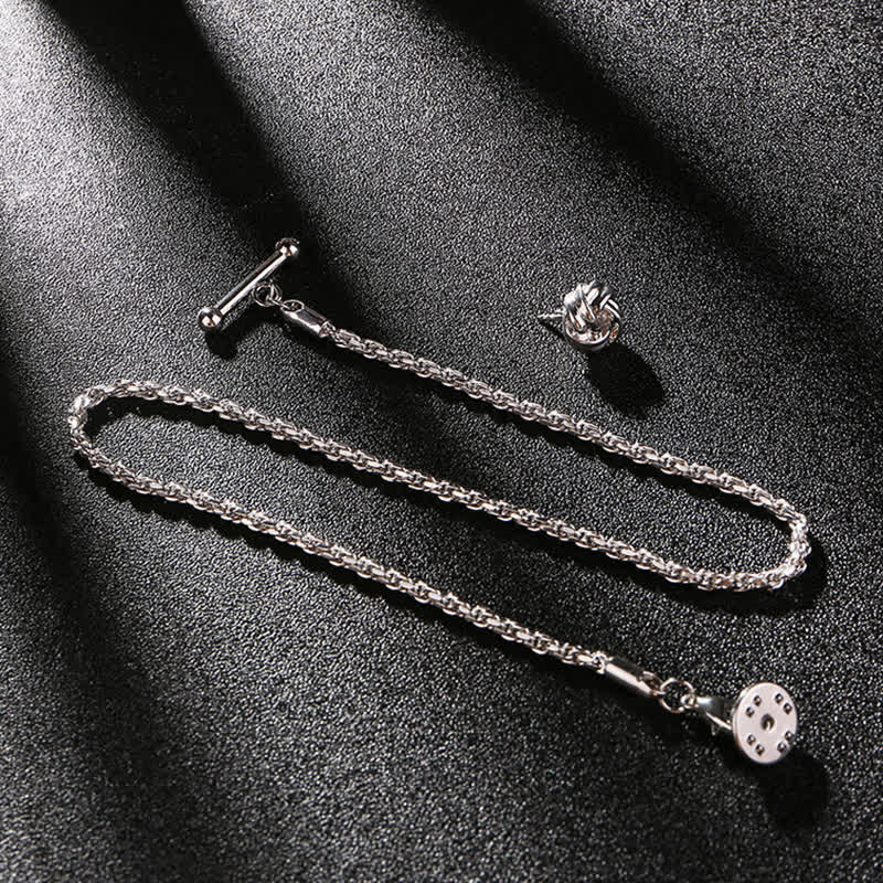 Broche de cadena para solapa con tachuelas para camisa de hombre con cadena colgante
