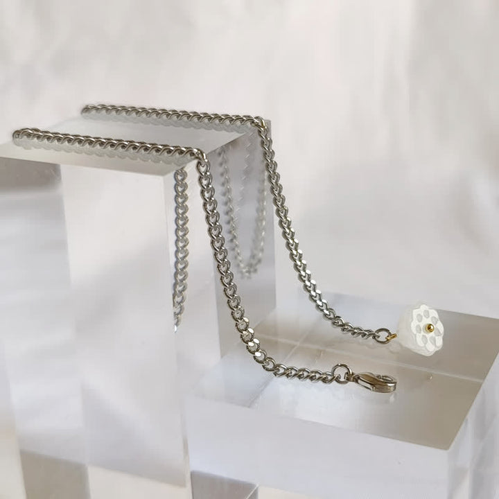 Broche de cadena de solapa con piedra natural bañada en oro de 18 quilates para hombre con cadena colgante