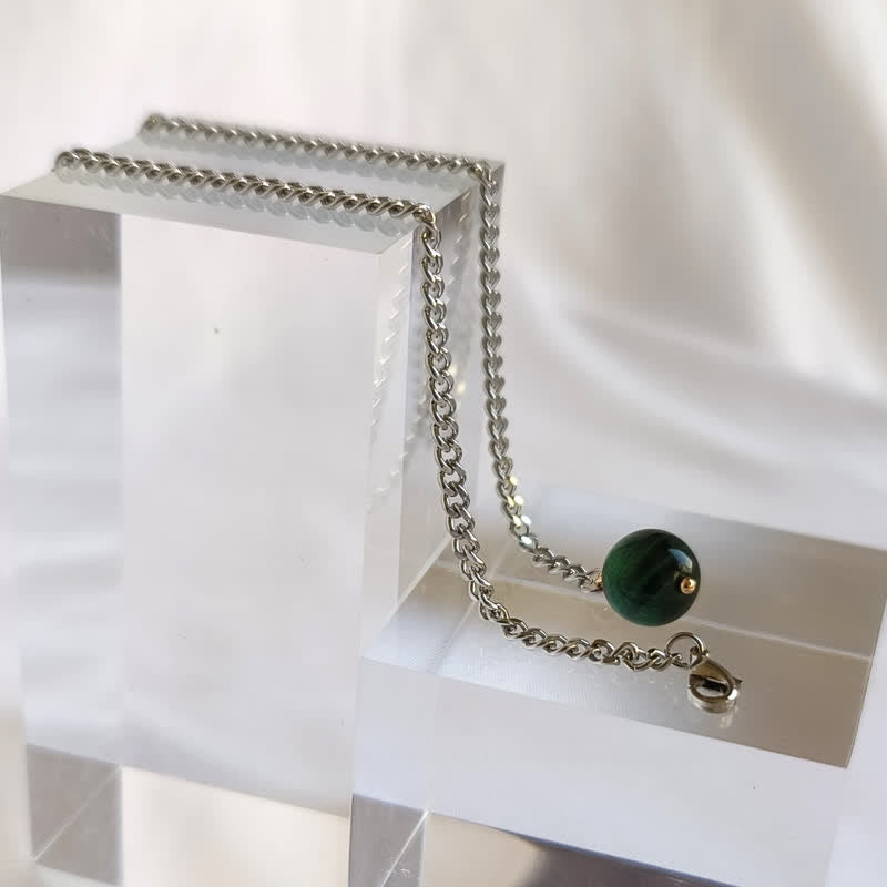 Broche de cadena de solapa con piedra natural bañada en oro de 18 quilates para hombre con cadena colgante