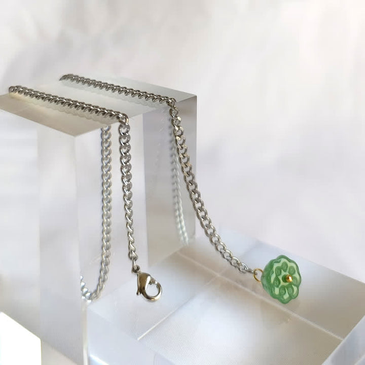 Broche de cadena de solapa con piedra natural bañada en oro de 18 quilates para hombre con cadena colgante