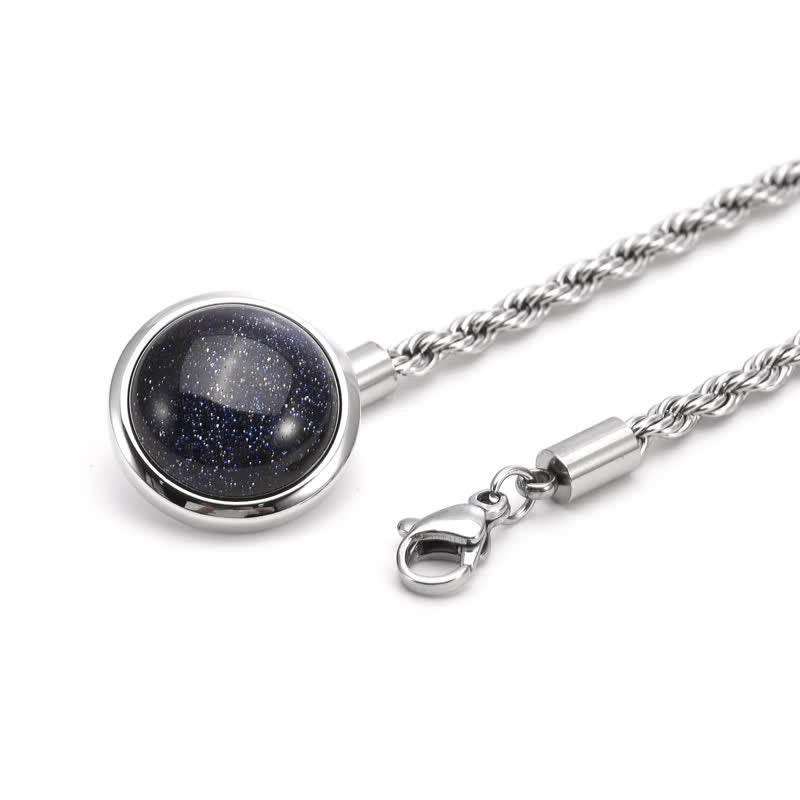 Broche clásico de cadena de solapa con piedras preciosas naturales para hombre con cadena colgante