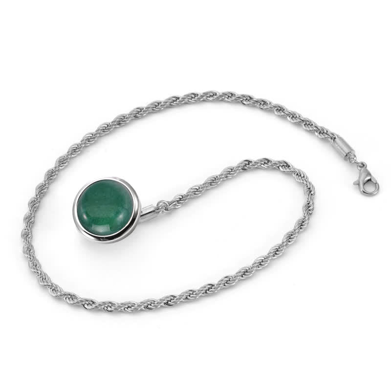 Broche clásico de cadena de solapa con piedras preciosas naturales para hombre con cadena colgante
