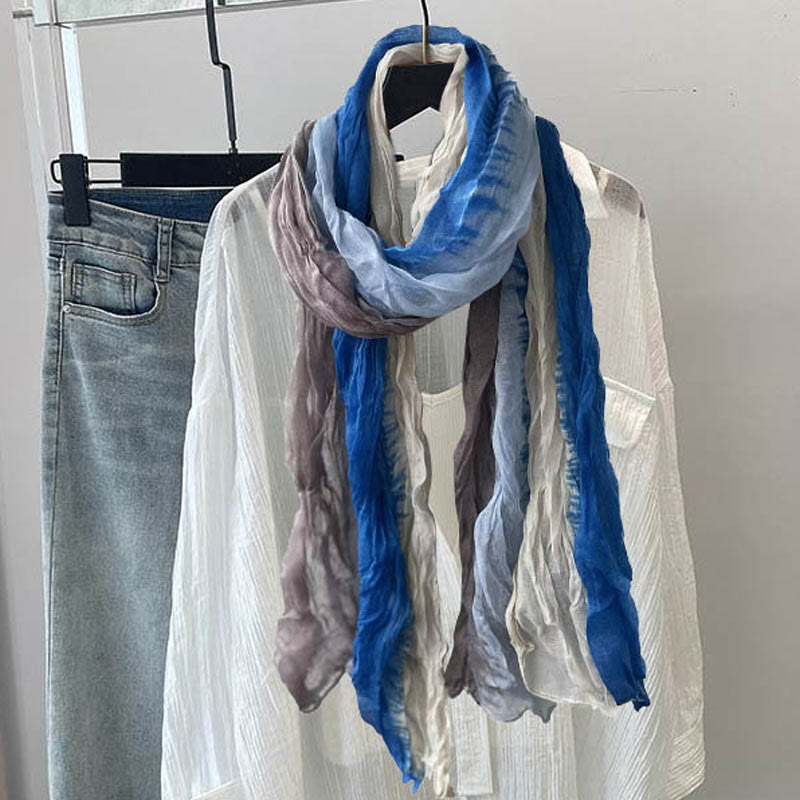 Bufanda fina de color liso degradado para mujer