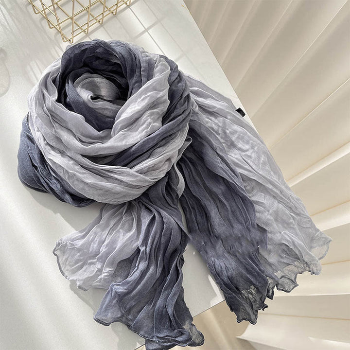 Bufanda fina de color liso degradado para mujer
