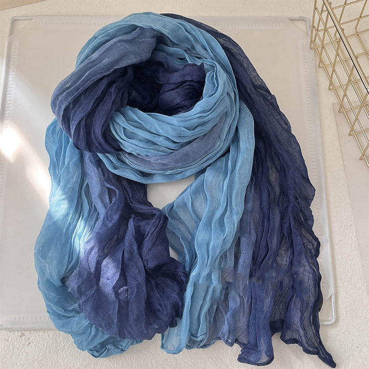 Bufanda fina de color liso degradado para mujer