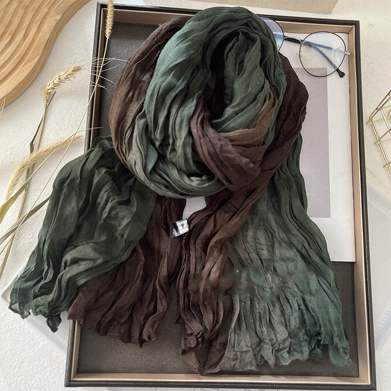 Bufanda fina de color liso degradado para mujer