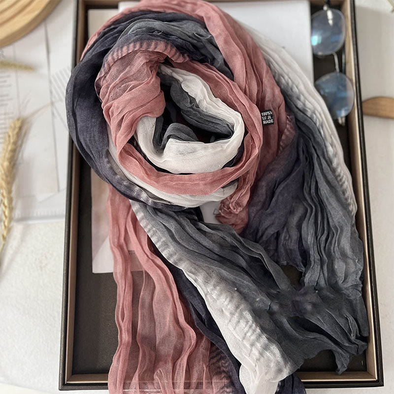 Bufanda fina de color liso degradado para mujer
