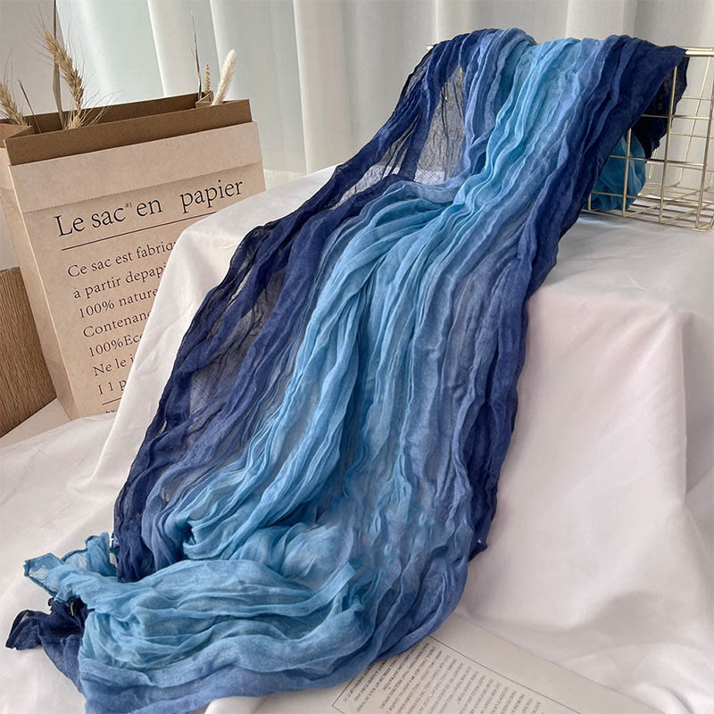 Bufanda fina de color liso degradado para mujer