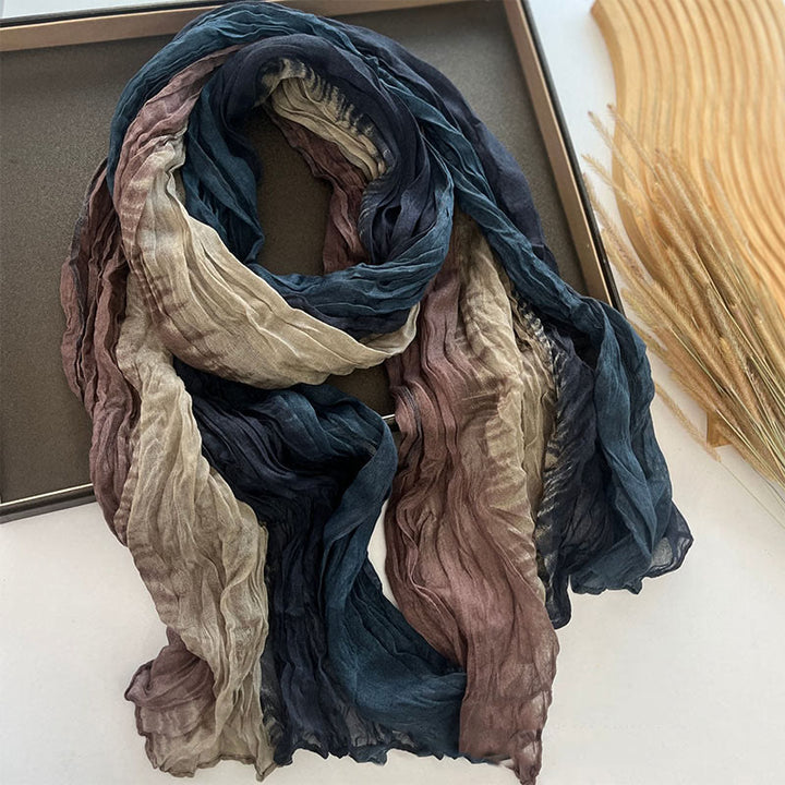 Bufanda fina de color liso degradado para mujer
