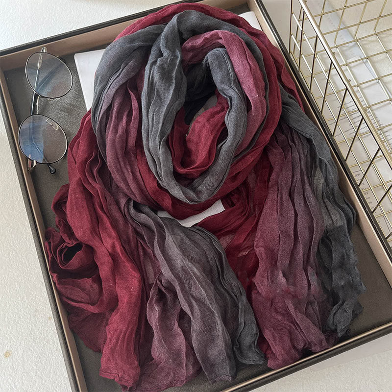 Bufanda fina de color liso degradado para mujer
