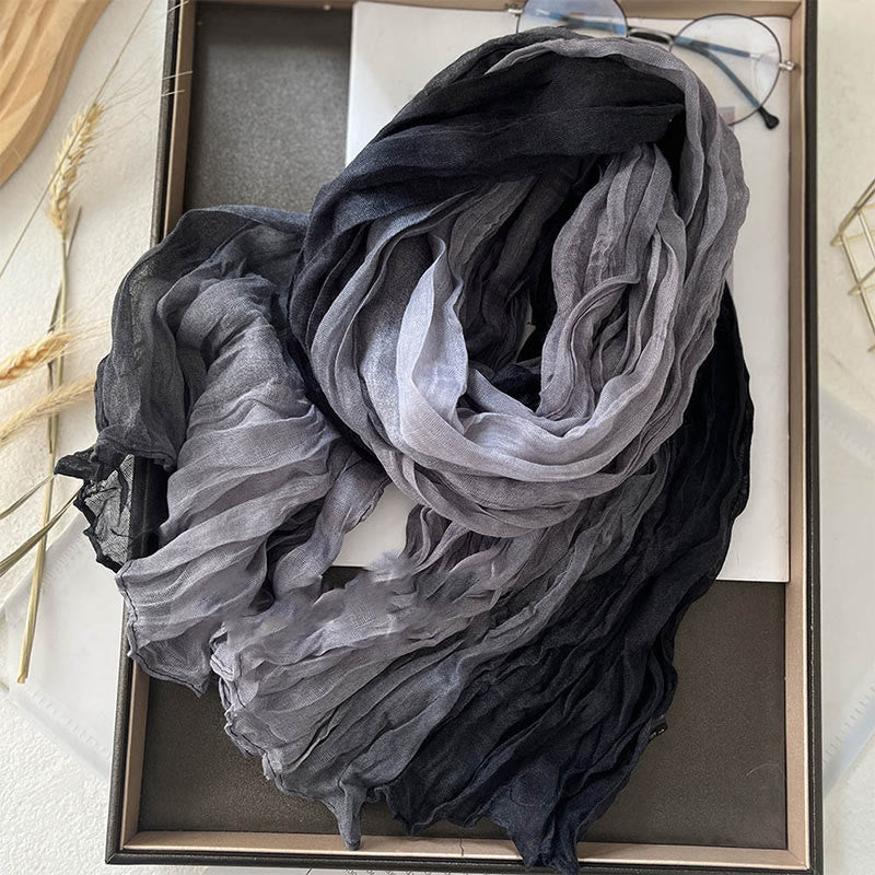 Bufanda fina de color liso degradado para mujer