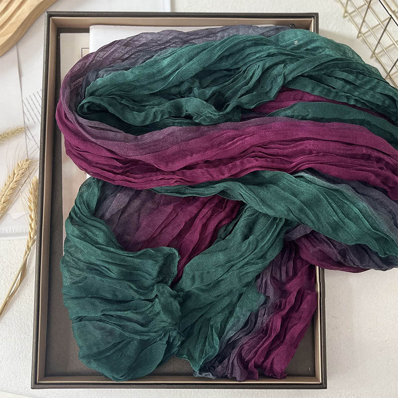Bufanda fina de color liso degradado para mujer
