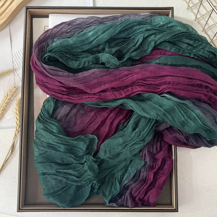 Bufanda fina de color liso degradado para mujer