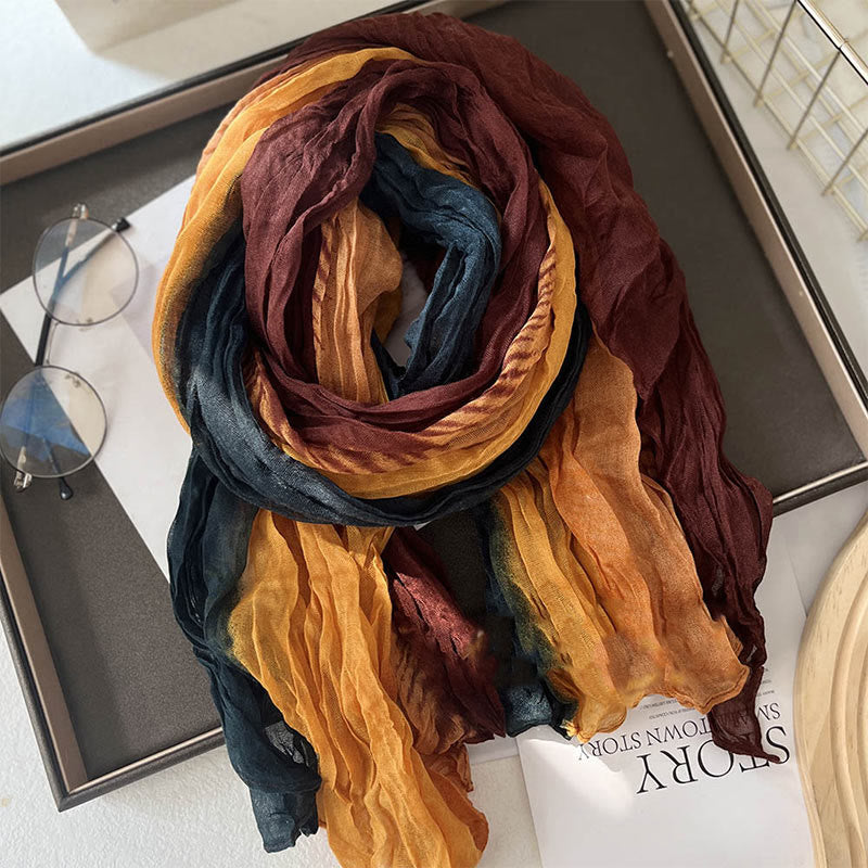 Bufanda fina de color liso degradado para mujer