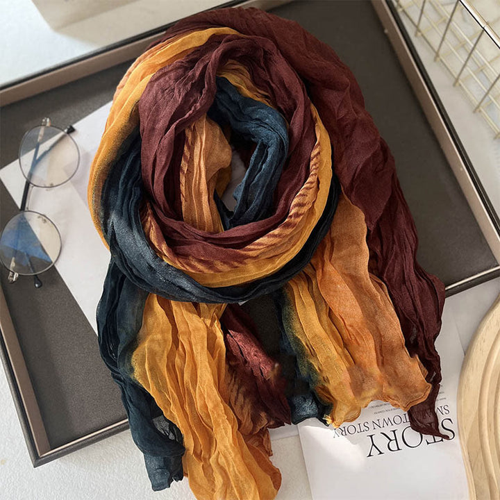 Bufanda fina de color liso degradado para mujer
