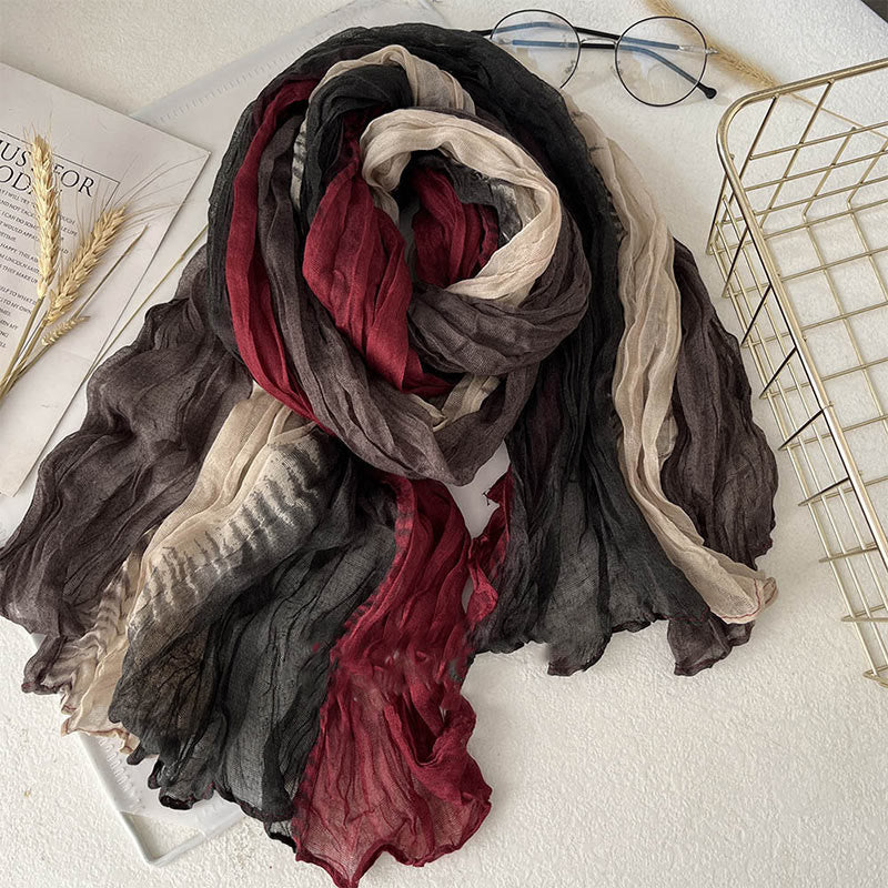 Bufanda fina de color liso degradado para mujer
