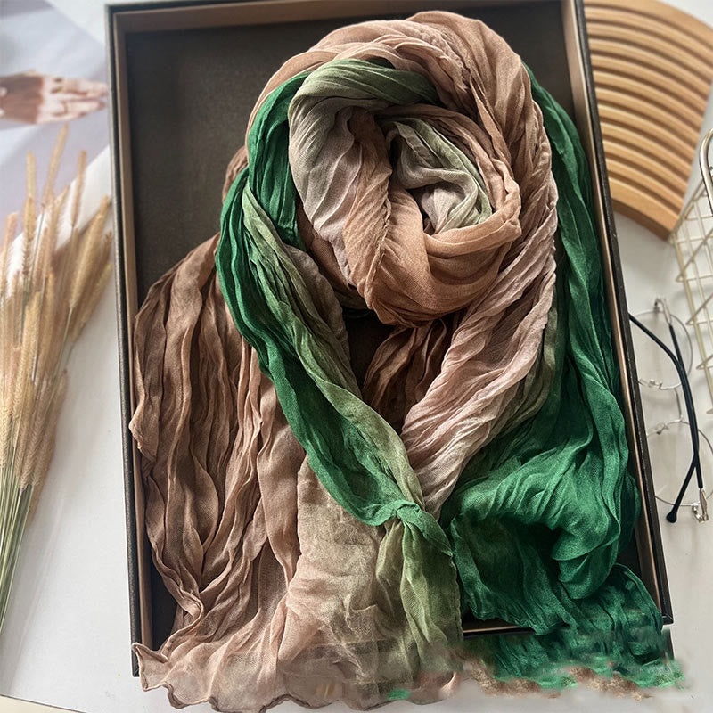 Bufanda fina de color liso degradado para mujer